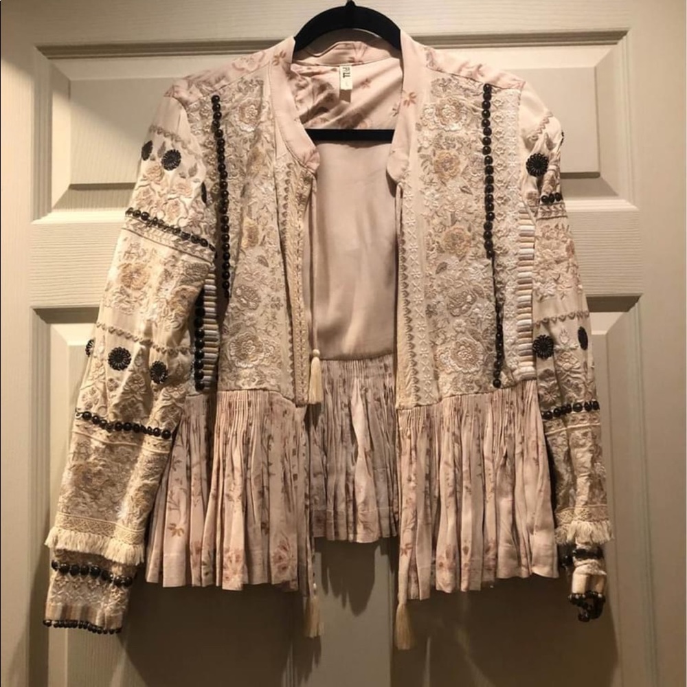 Spell Embroidered Cream Boho Jacket, Size Small - Picture 9 of 9